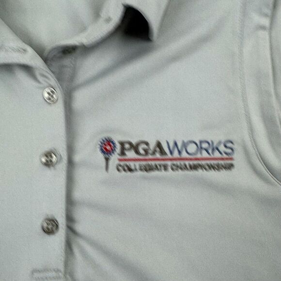 DUNNING GOLF Gray Sleeveless Polo Shirt Tank PGA Works Collegiate Championship S - Picture 4 of 10